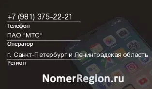 Кто звонил с 9813752221 - регион и оператор